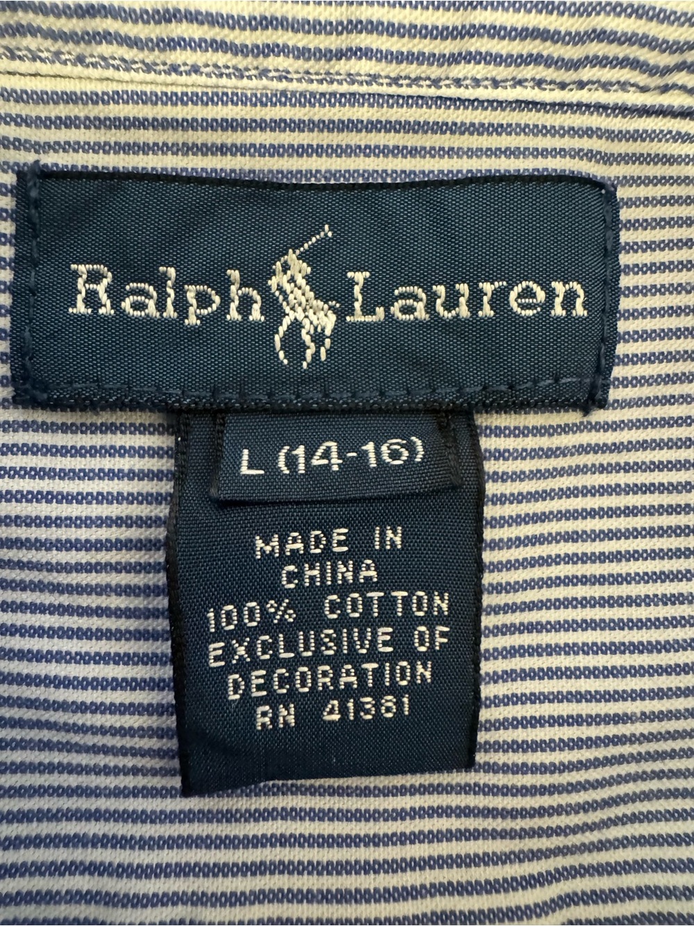 Ralph Lauren striped cotton shirt with a relaxed fit and signature logo. Based - Picture 14 of 16